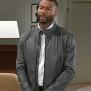 Beyond the Gates Robert Christopher Riley Grey Leather Jacket Front