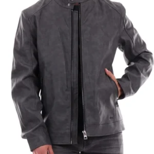 Beyond the Gates Robert Christopher Riley Grey Leather Jacket
