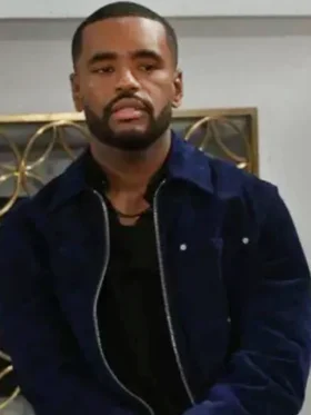 Beyond the Gates Sean Freeman Blue Suede Leather Jacket Front