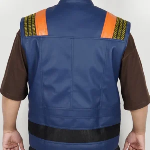 Black Panther Erik Killmonger Blue Costume Leather Vest