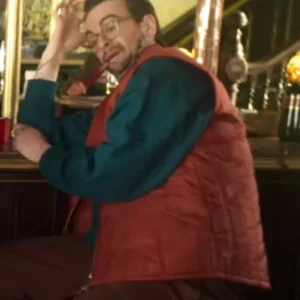 Brassic S07 Joe Gilgun Red Vest Side