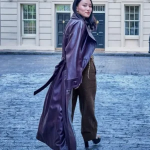 Bridgerton S04 Yerin Ha Leather Trench Coat