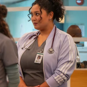 Brilliant Minds S02 Aury Krebs Blue Striped Jacket Side