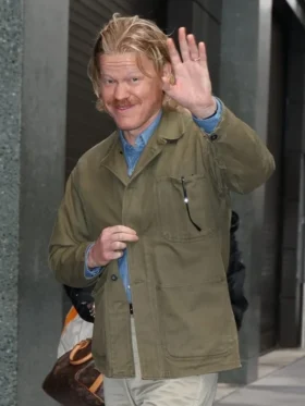 Bugonia Jesse Plemons Green Cotton Jacket Side