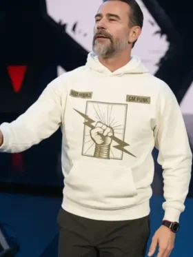 CM Punk Beige Hoodie Front Look