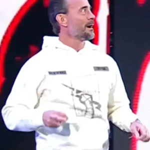 CM Punk Beige Hoodie Front Look