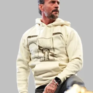 CM Punk Beige Hoodie Front Look