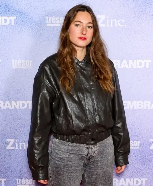 Camille Etienne Rembrandt Black Leather Jacket Front