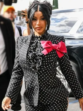Cardi B Alhambra Polka Dots Blazer Side