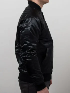 Charlotte Hornets Black Satin Jacket Back