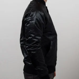 Charlotte Hornets Black Satin Jacket Back