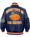 Chicago Bears Double Down Navy Satin Jacket back