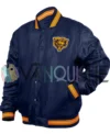 Chicago Bears Double Down Navy Satin Jacket left