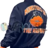 Chicago Bears Double Down Navy Satin Jacket left back