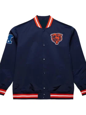 Chicago Bears Double Down Satin Jacket Back