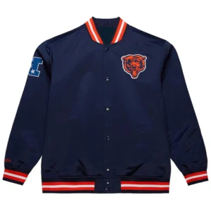 Chicago Bears Double Down Satin Jacket Back