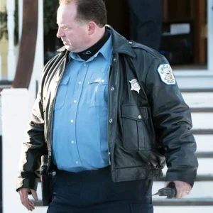 Chicago Fire Matt DeCaro Black Leather Jacket Side