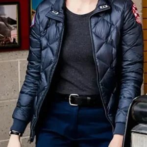 Chicago Fire S10 Kara Killmer Puffer Quilted Jacket For Sale