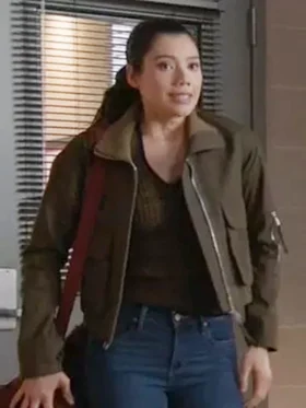 Chicago Fire S14 Hanako Greensmith Green Jacket Side