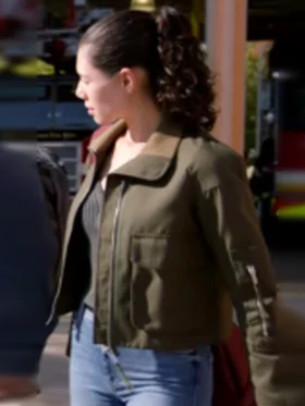 Chicago Fire S14 Hanako Greensmith Green Jacket Front