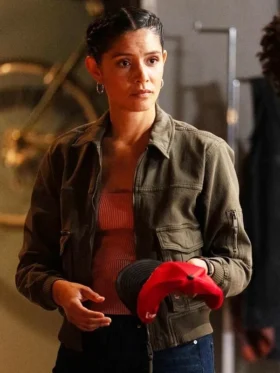Chicago Fire S14 Miranda Rae Mayo Cotton Bomber Jacket Side