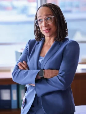 Chicago Med S11 Sharon Goodwin Blue Blazer Side
