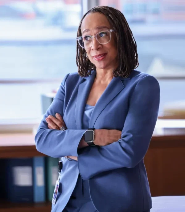 Chicago Med S11 Sharon Goodwin Blue Blazer Side
