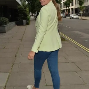 Chloe Ross Lime Green Blazer Back look