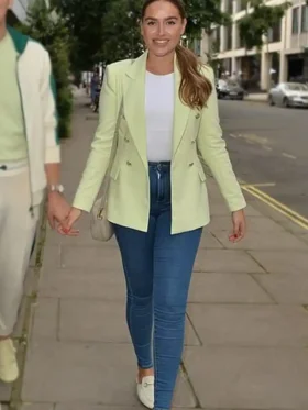 Chloe Ross Lime Green Blazer Front look