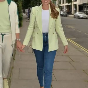 Chloe Ross Lime Green Blazer Front look