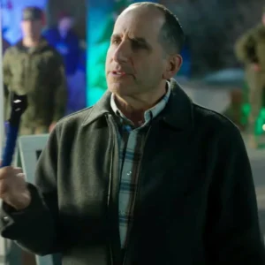 Christmas on Duty Peter Jacobson Grey Jacket Front