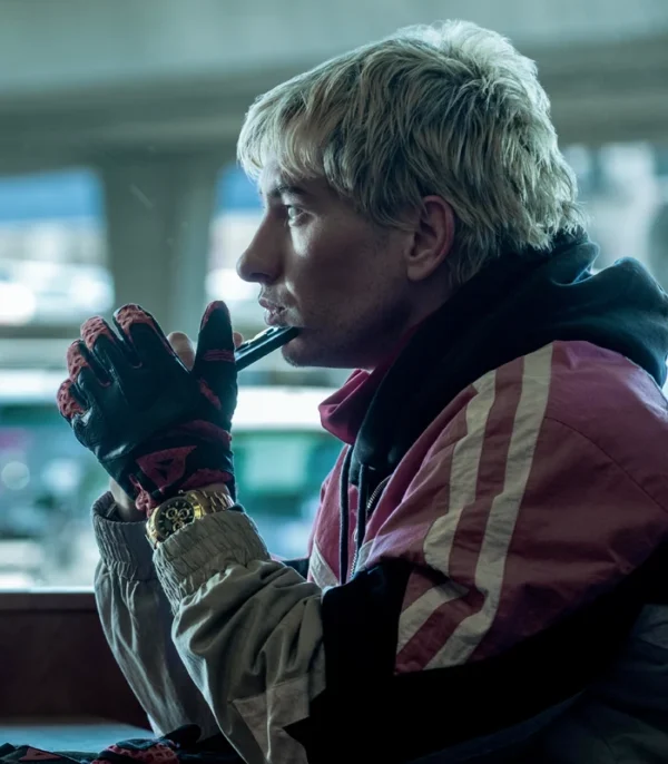 Crime 101 Barry Keoghan Bomber Jacket Front