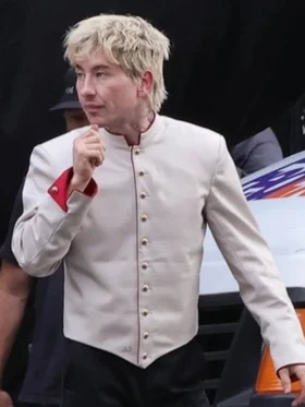 Crime 101 Barry Keoghan White Coat Side