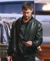 Crime 101 Chris Hemsworth Bomber Leather Jacket