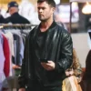 Crime 101 Chris Hemsworth Black Bomber Leather Jacket