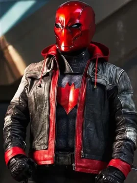DC Comic Red Hood Leather Jacket Side