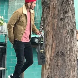 David Beckham Corduroy Jacket With Fur Collar