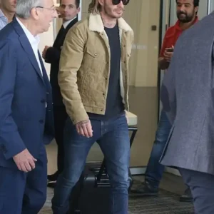 David Beckham Corduroy Jacket With Fur Collar