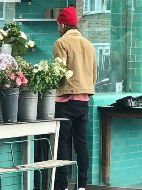 David Beckham Corduroy Jacket With Fur Collar