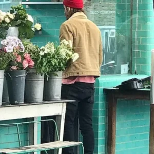 David Beckham Corduroy Jacket With Fur Collar