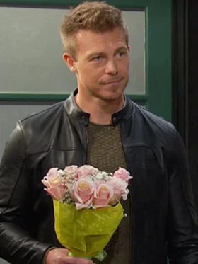 Days Of Our Lives Michael Roark Black Leather Jacket Front