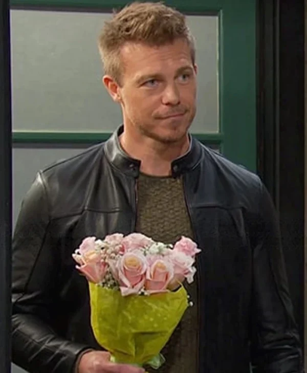 Days Of Our Lives Michael Roark Black Leather Jacket Front