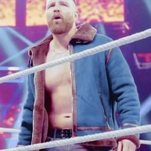 Dean Ambrose Blue Shearling Jacket Side