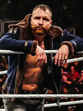 Dean Ambrose Blue Shearling Jacket Front