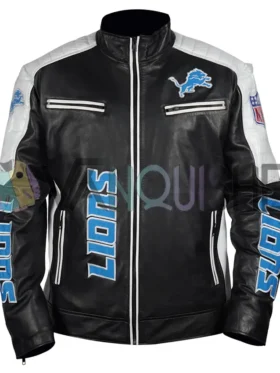 Detroit Lions Genuine Leather Jacket front