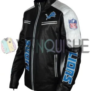 Detroit Lions Genuine Leather Jacket left