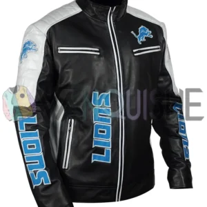 Detroit Lions Genuine Leather Jacket right
