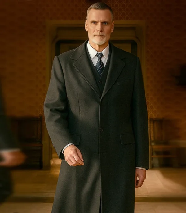 Down Cemetery Road S01 Darren Boyd Wool Coat Back