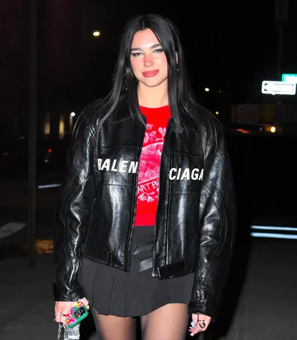 Dua Lipa Balenciaga Black Jacket Front