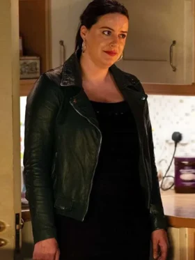 EastEnders Zoe Slater Black Leather Jacket Side